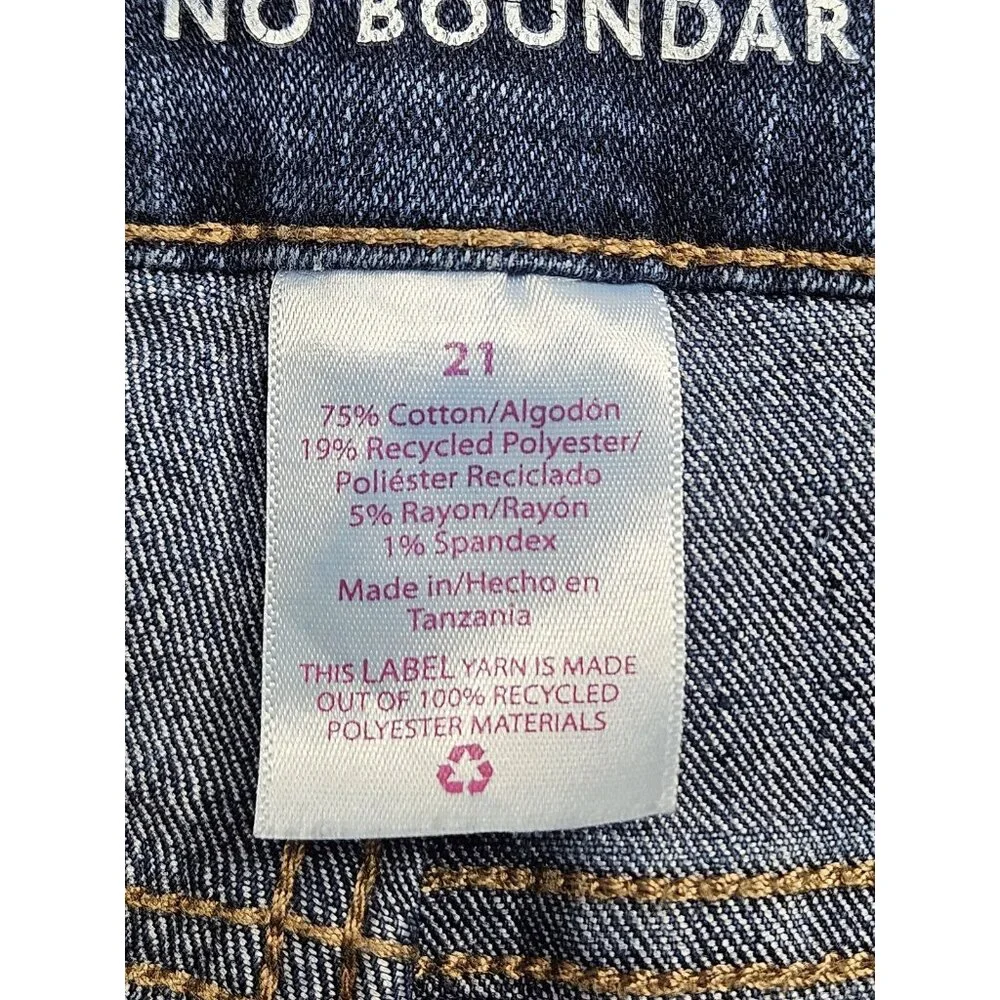 (3/$35) No Boundaries Juniors 21 Blue High Rise Straight Leg‎ Denim Stretch